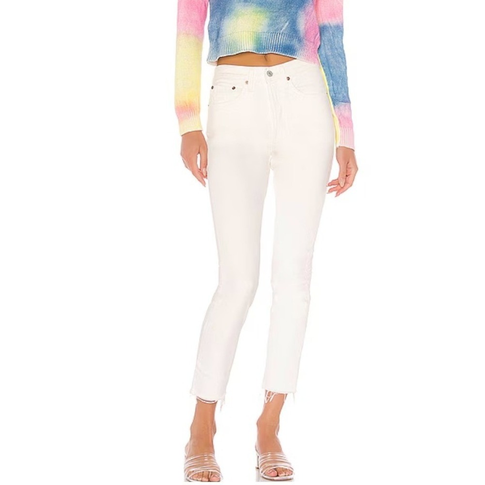 Levi's Women's 501 High Rise Raw Hem Skinny Jeans,Crystaline White, 28 - Picture 2 of 12
